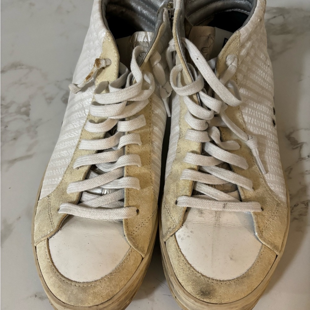 P448 White High-Top Athletic Sneakers